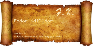 Fodor Káldor névjegykártya